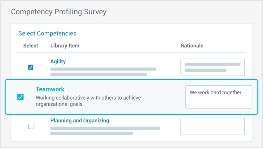 Competency profiling survey tool in our competency management system software